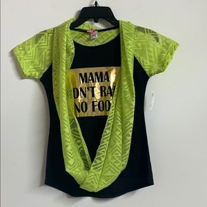 2 for $10 Divine Doll Black and green Top size 14